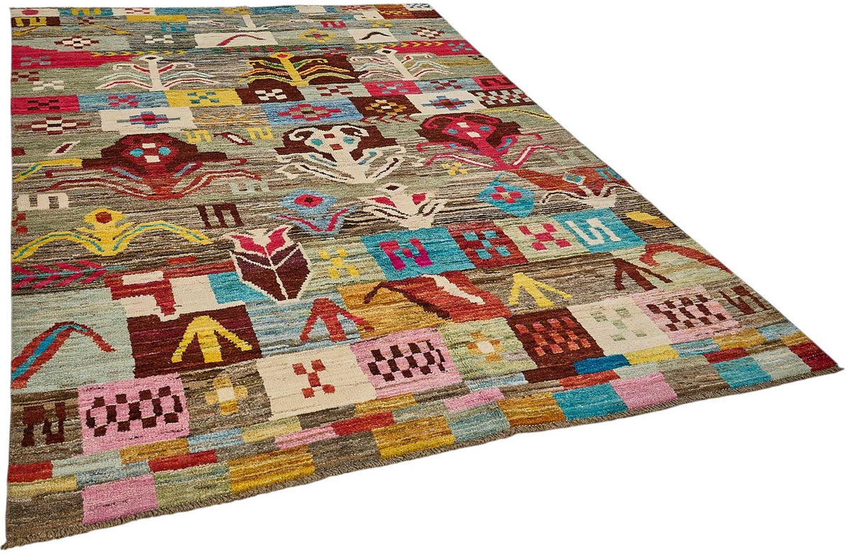 6x9 Multicolor Modern Tribal Rug - 51941