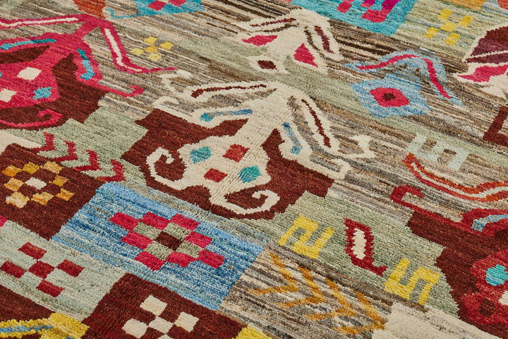 6x9 Multicolor Modern Tribal Rug - 51941
