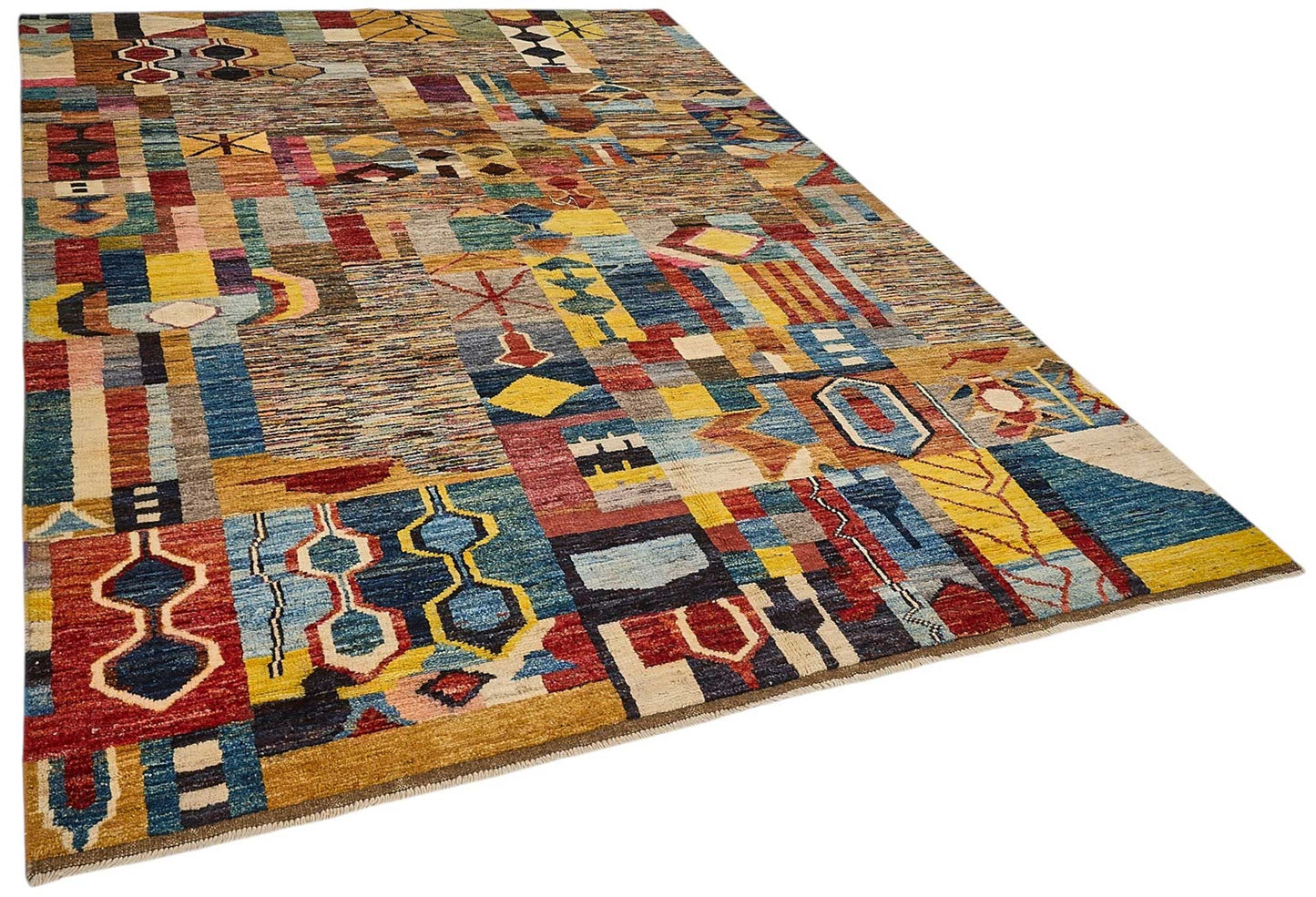 7x10 Multicolor Modern Tribal Rug - 51943