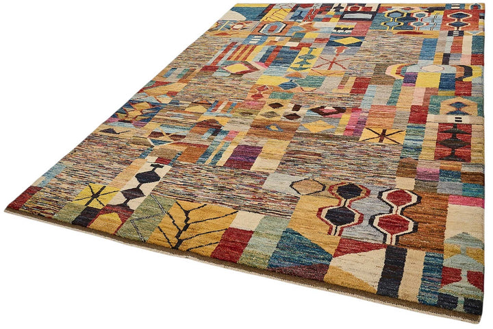 7x10 Multicolor Modern Tribal Rug - 51943