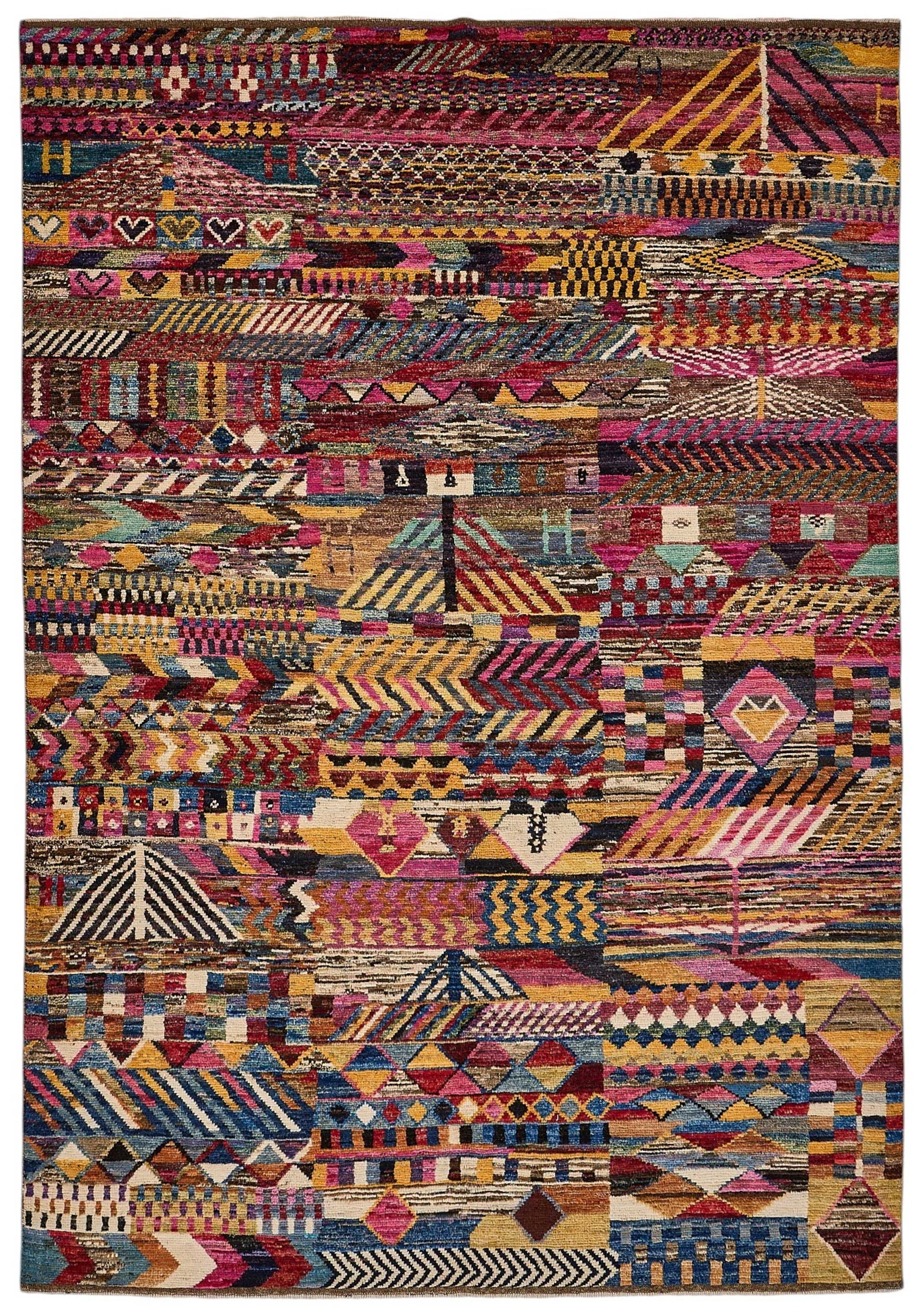 7x10 Multicolor Modern Tribal Rug - 51945