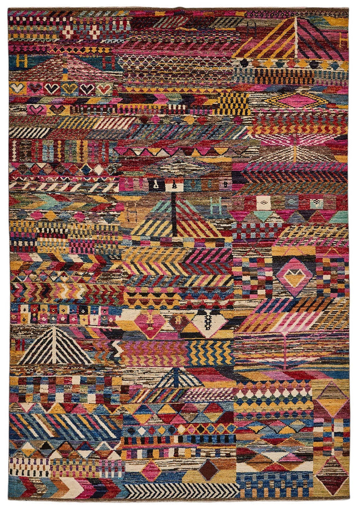 7x10 Multicolor Modern Tribal Rug - 51945