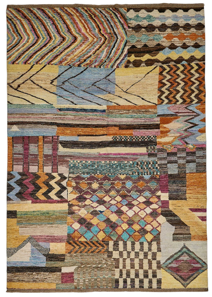 7x9 Multicolor Modern Tribal Rug - 51946