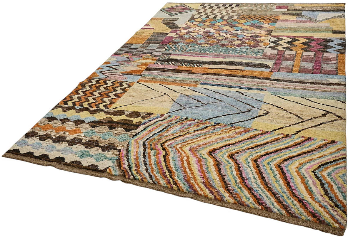 7x9 Multicolor Modern Tribal Rug - 51946