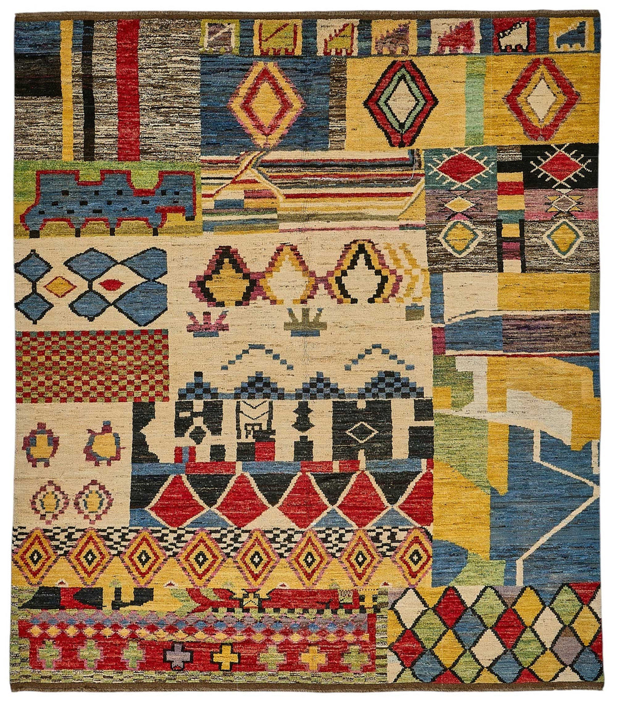 9x10 Multicolor Modern Tribal Rug - 51947