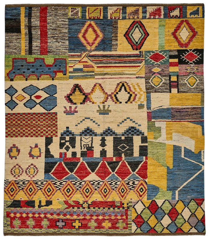 9x10 Multicolor Modern Tribal Rug - 51947