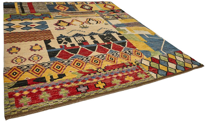 9x10 Multicolor Modern Tribal Rug - 51947