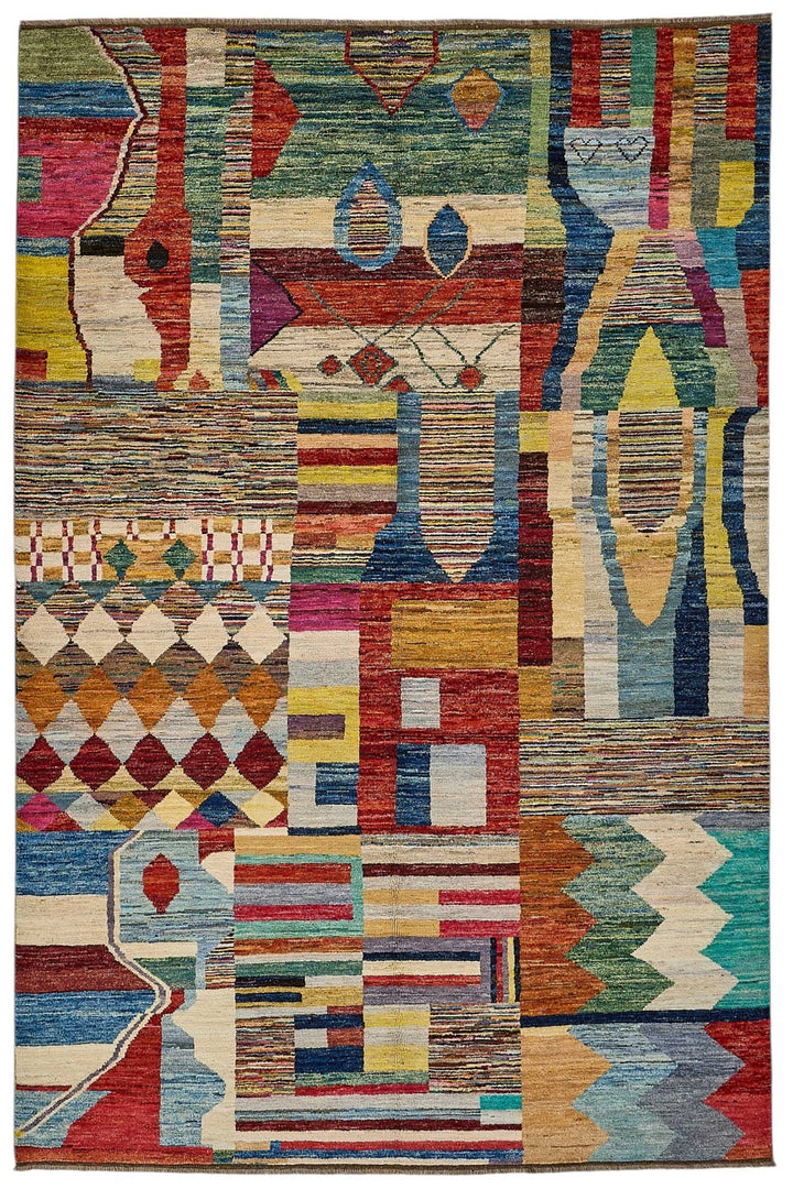 6x10 Multicolor Modern Tribal Rug - 51948