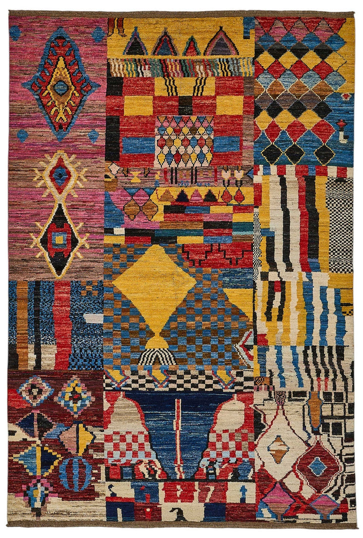 7x9 Multicolor Modern Tribal Rug - 51949