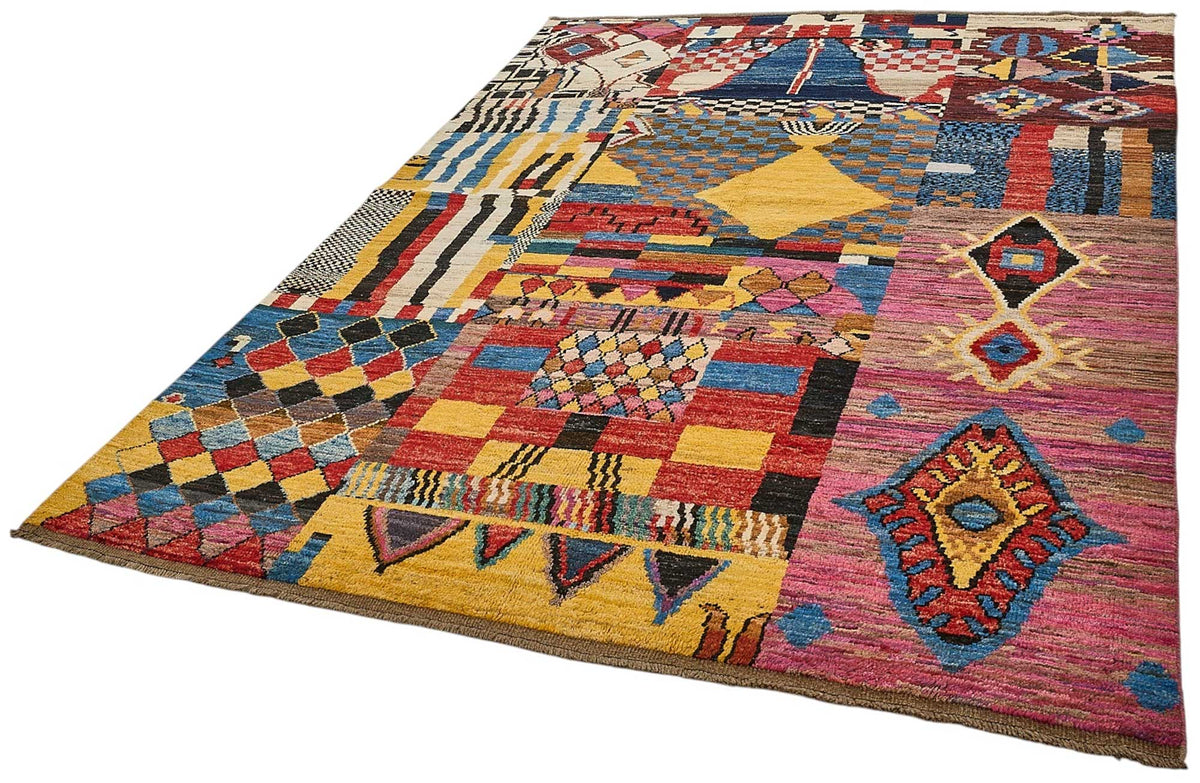 7x9 Multicolor Modern Tribal Rug - 51949