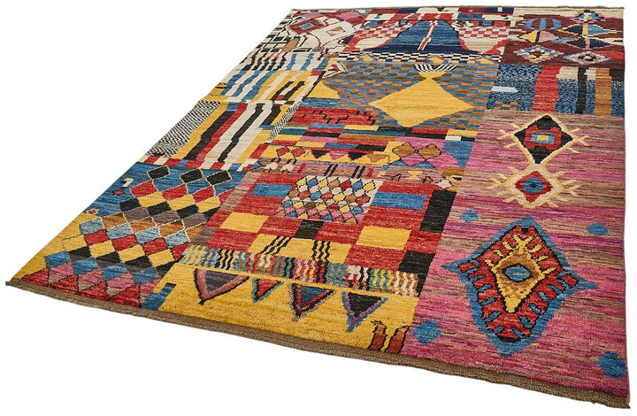 7x9 Multicolor Modern Tribal Rug - 51949