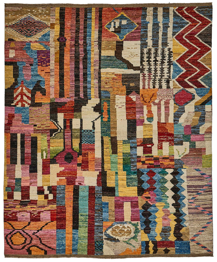 8x10 Multicolor Modern Tribal Rug - 51951