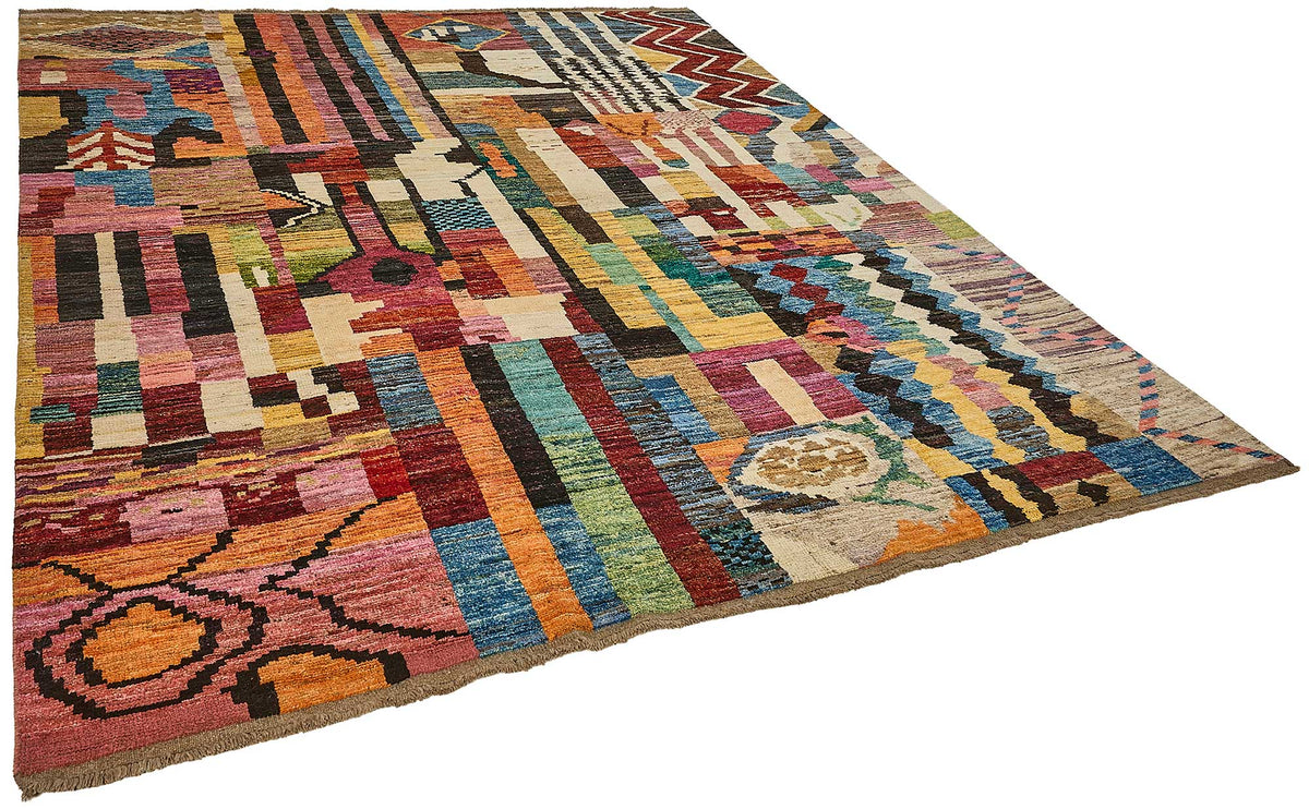 8x10 Multicolor Modern Tribal Rug - 51951