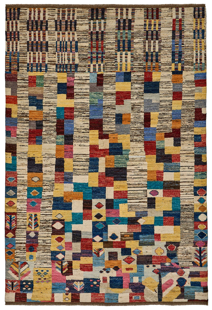 6x10 Multicolor Modern Tribal Rug - 51954