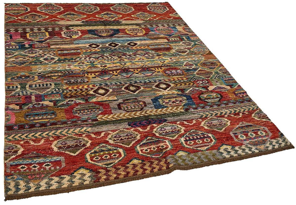 5x6 Multicolor Modern Tribal Rug - 51955