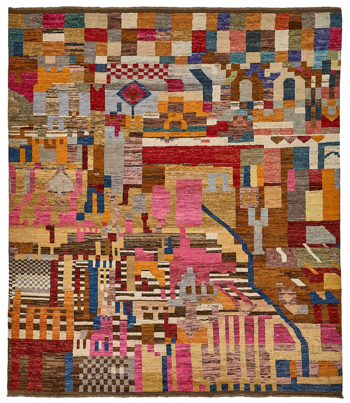 9x10 Multicolor Modern Tribal Rug - 51957