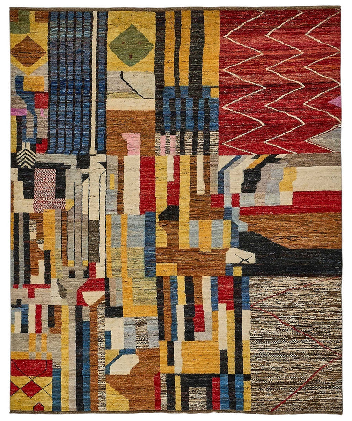 8x10 Multicolor Modern Tribal Rug - 51959