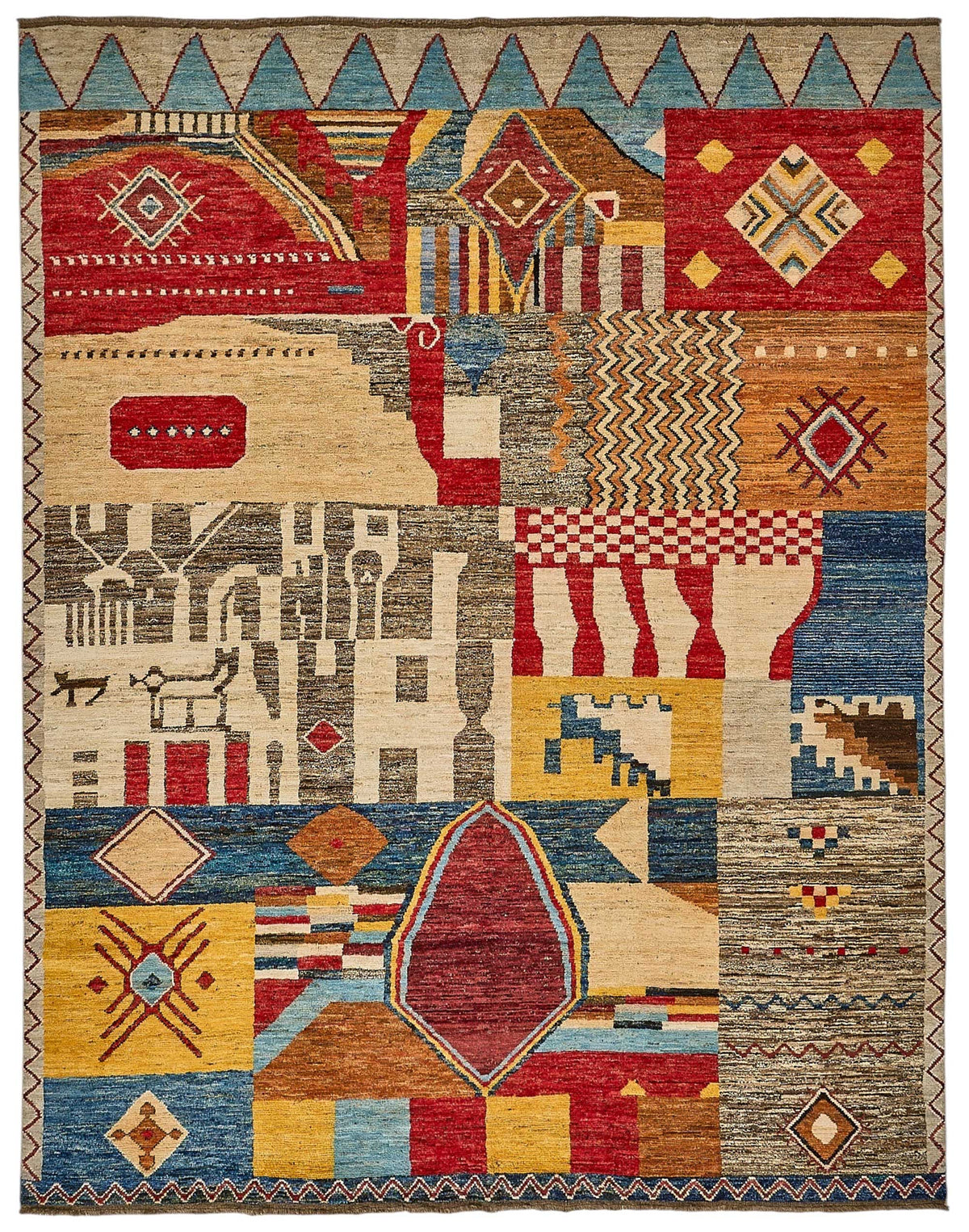 9x12 Multicolor Modern Tribal Rug - 51960