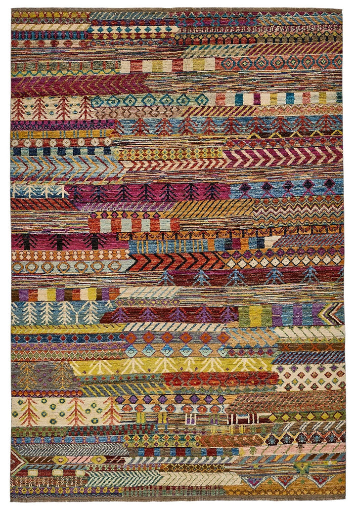 6x10 Multicolor Modern Tribal Rug - 51961