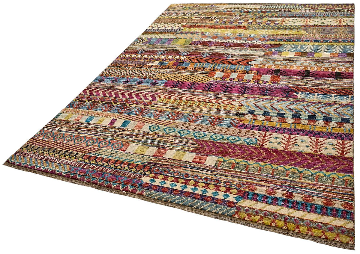 6x10 Multicolor Modern Tribal Rug - 51961