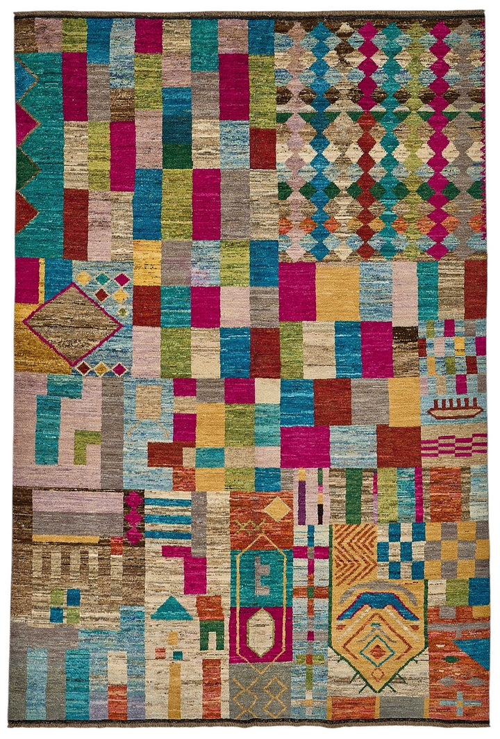 6x9 Multicolor Modern Tribal Rug - 51963
