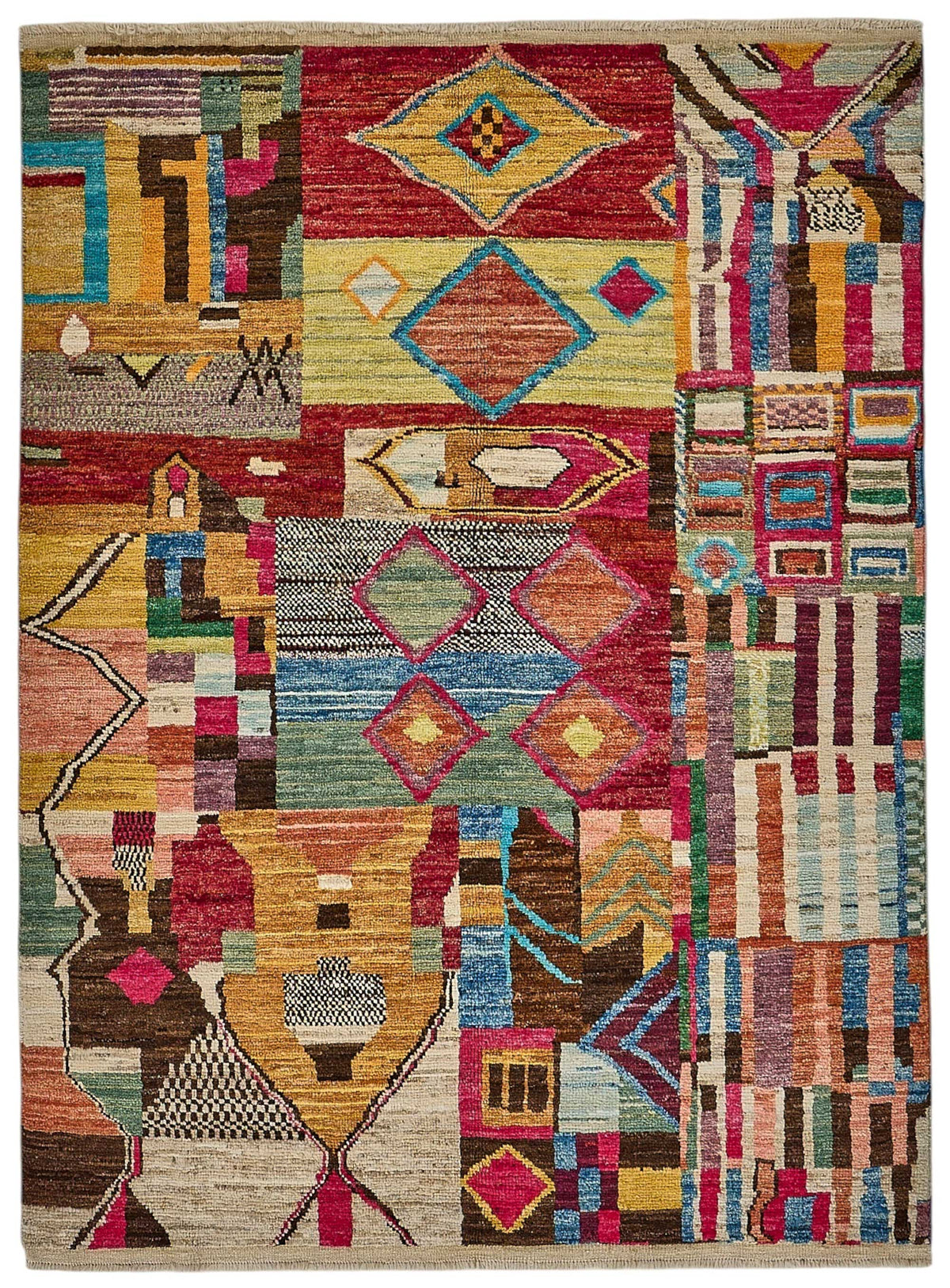 5x7 Multicolor Modern Tribal Rug - 51964