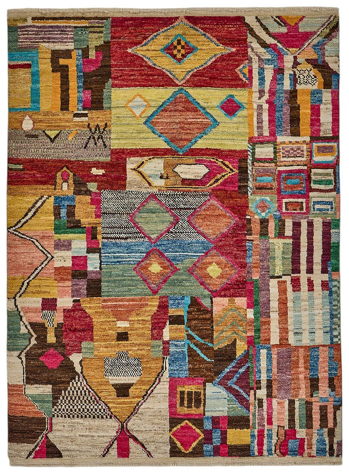 5x7 Multicolor Modern Tribal Rug - 51964