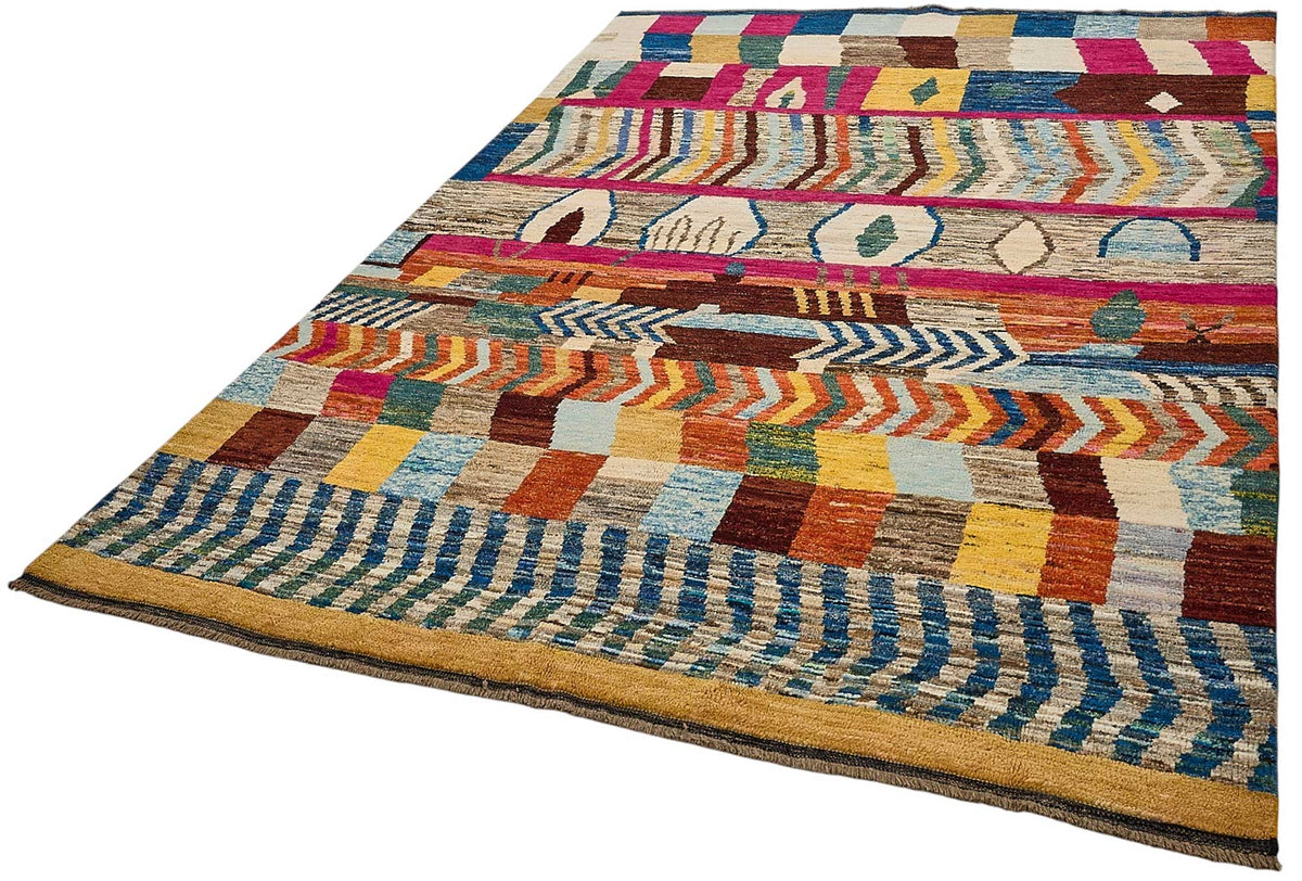 7x9 Multicolor Modern Tribal Rug - 51965