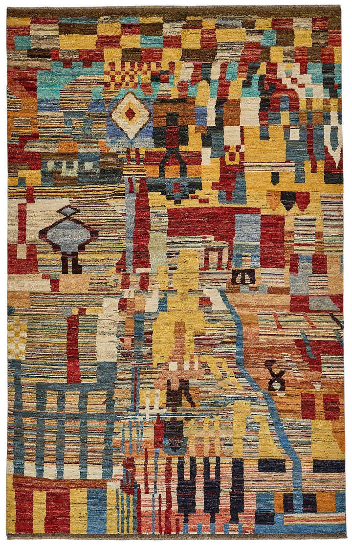 6x10 Multicolor Modern Tribal Rug - 51966