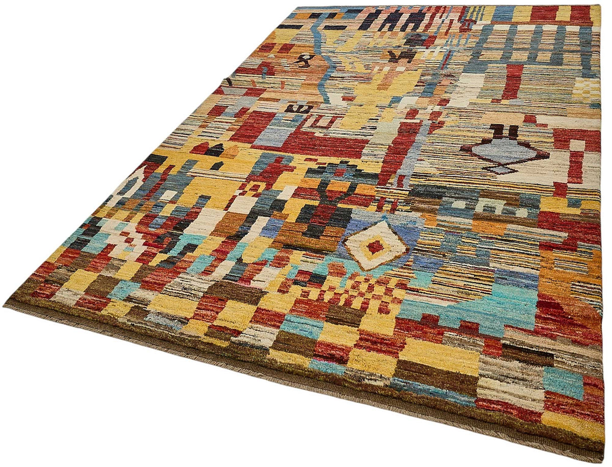 6x10 Multicolor Modern Tribal Rug - 51966
