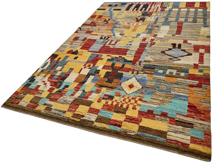 6x10 Multicolor Modern Tribal Rug - 51966