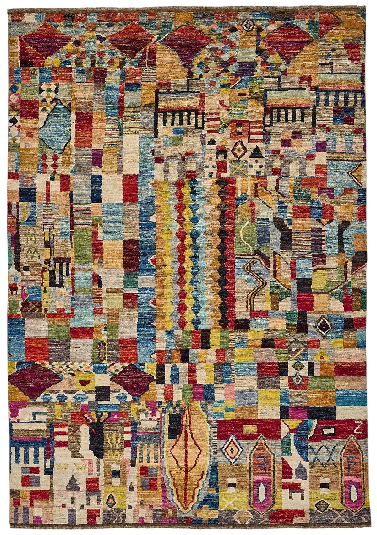 7x9 Multicolor Modern Tribal Rug - 51967
