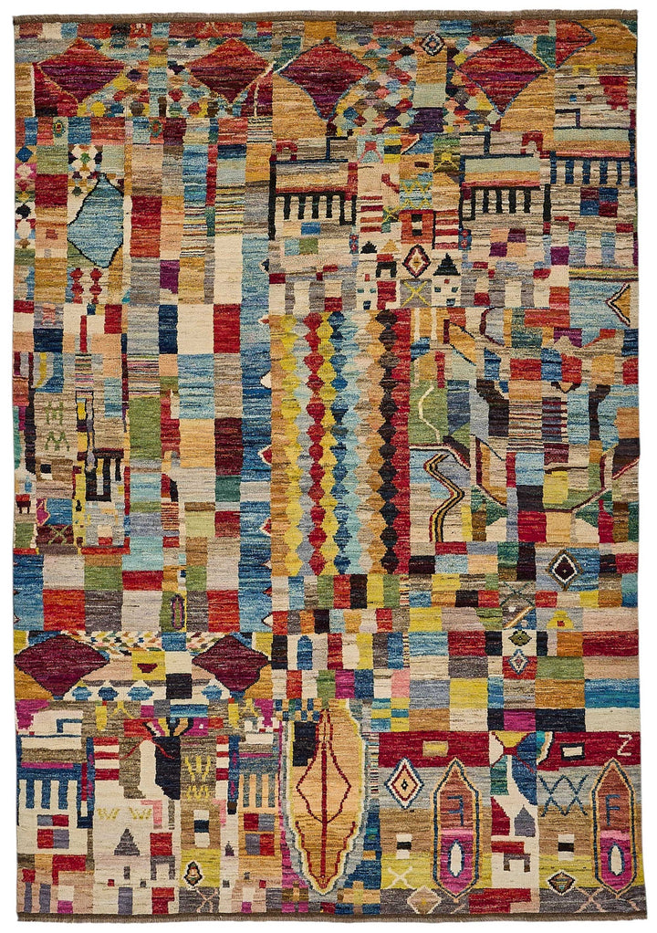 7x9 Multicolor Modern Tribal Rug - 51967