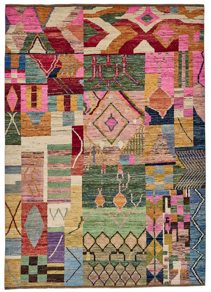 7x9 Multicolor Modern Tribal Rug - 51969