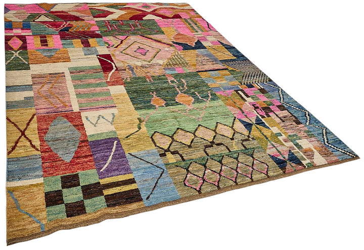 7x9 Multicolor Modern Tribal Rug - 51969