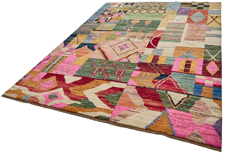 7x9 Multicolor Modern Tribal Rug - 51969