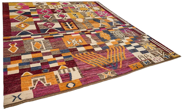 9x10 Multicolor Modern Tribal Rug - 51970
