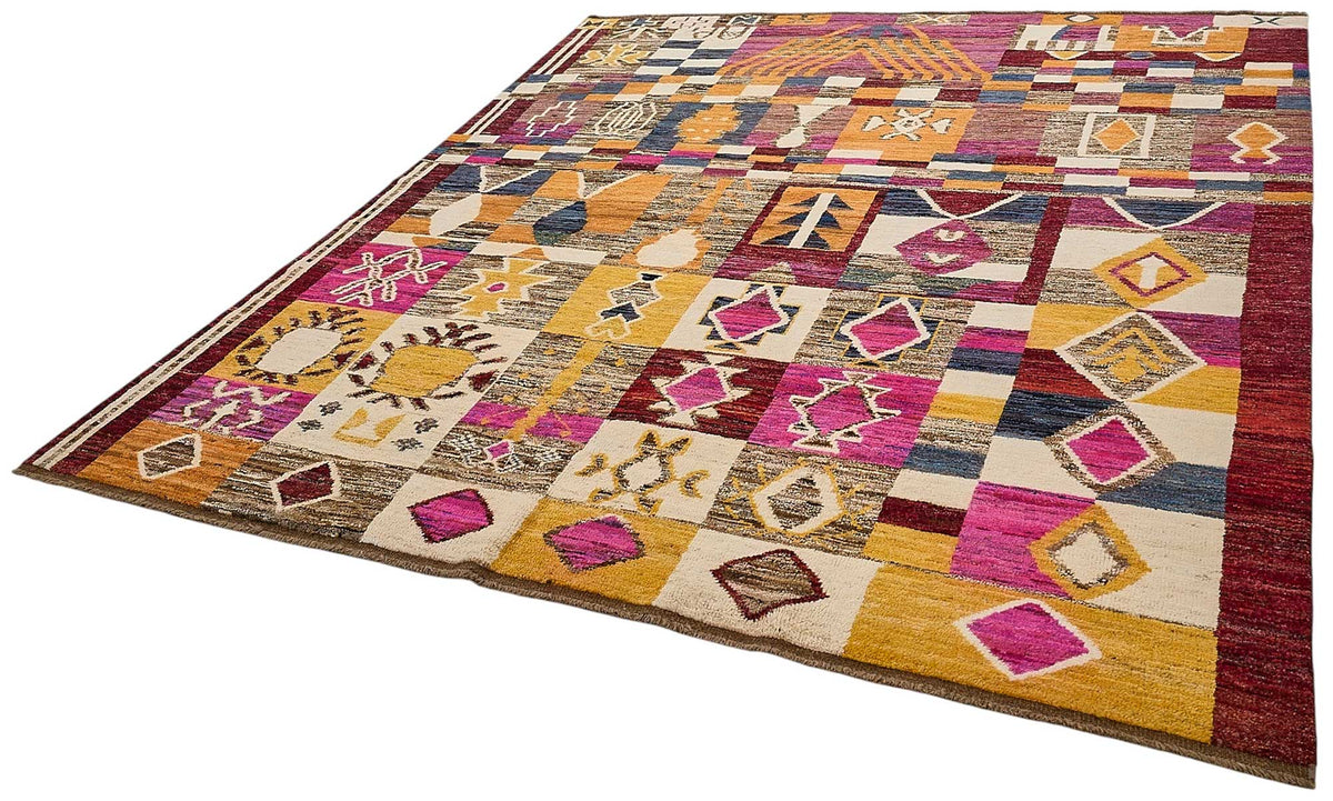 9x10 Multicolor Modern Tribal Rug - 51970
