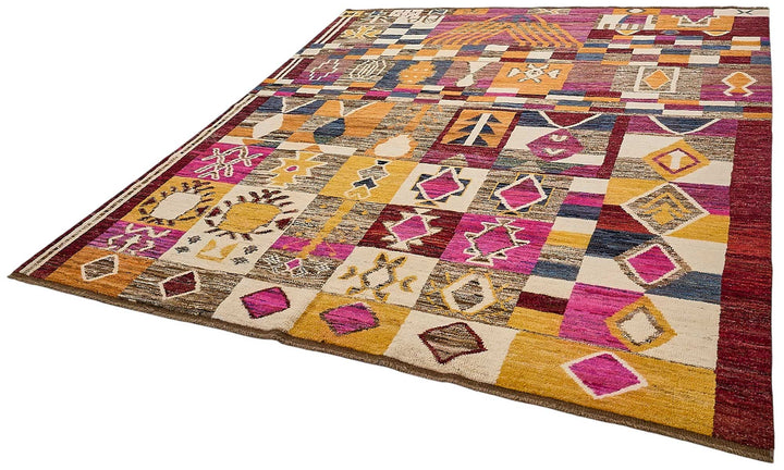 9x10 Multicolor Modern Tribal Rug - 51970