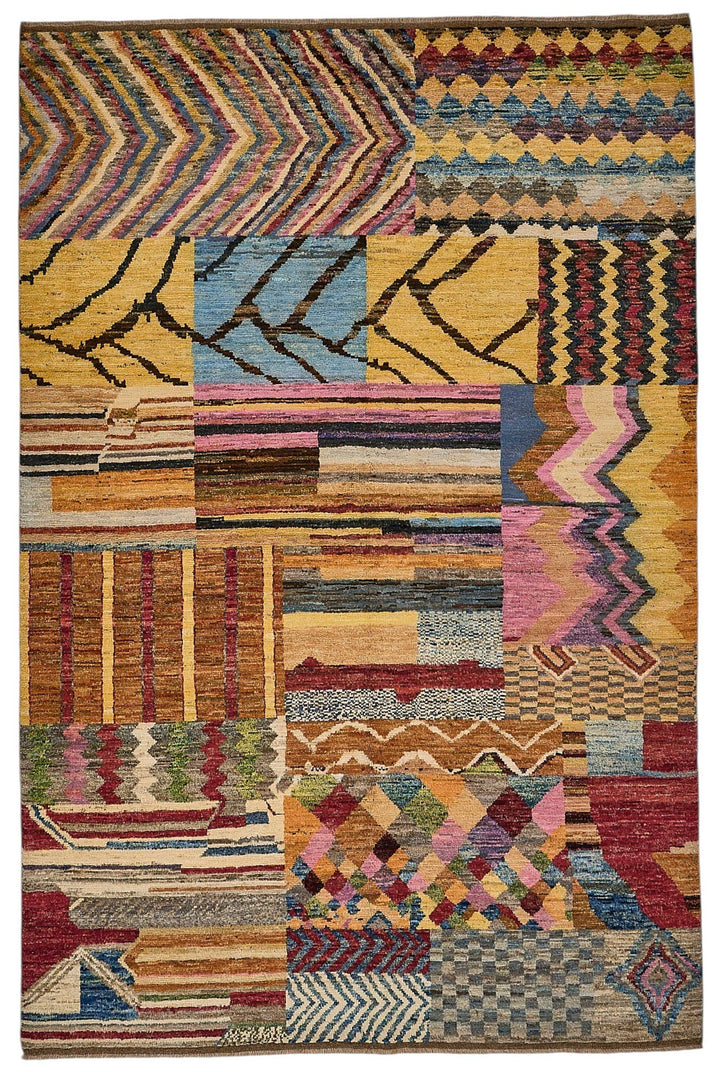 6x10 Multicolor Modern Tribal Rug - 51972