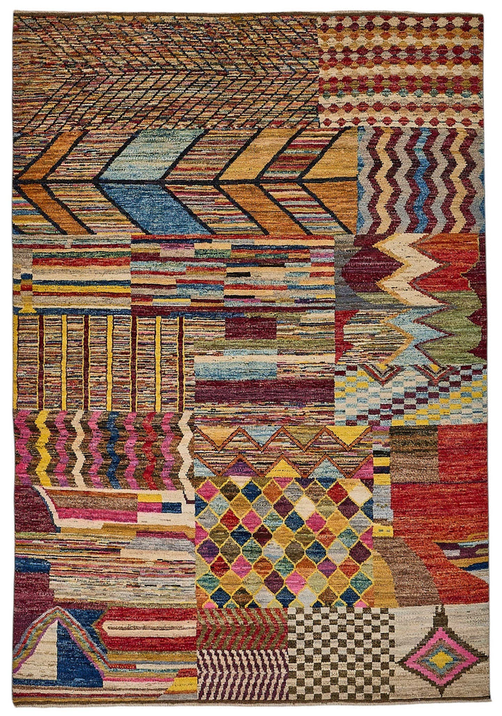 6x9 Multicolor Modern Tribal Rug - 51973