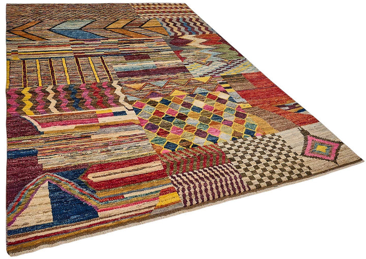 6x9 Multicolor Modern Tribal Rug - 51973