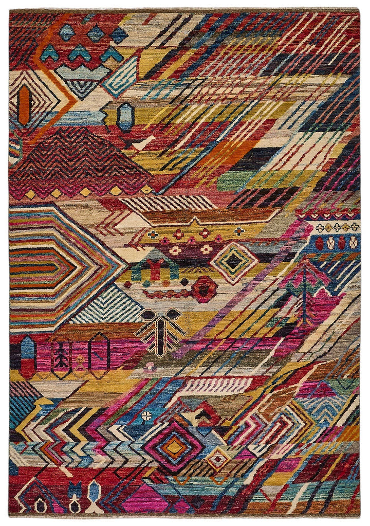 5x8 Multicolor Modern Tribal Rug - 51975