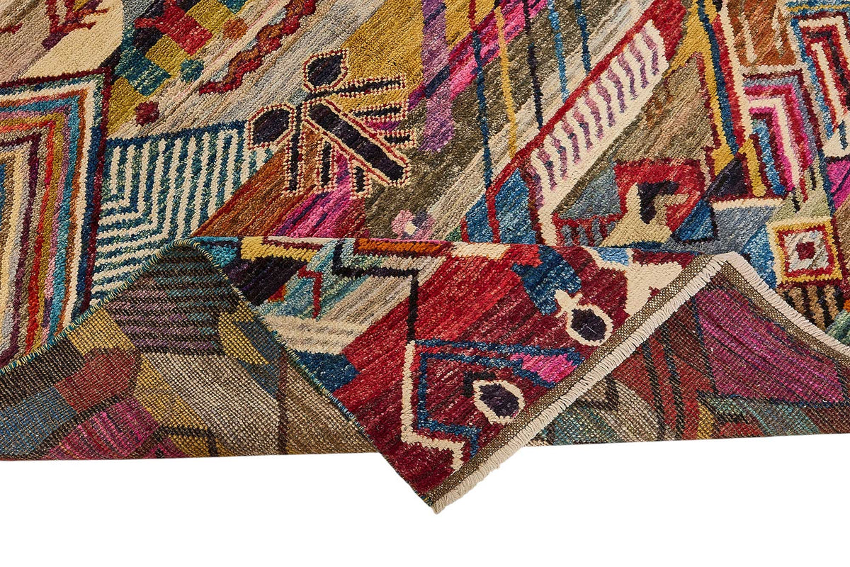 5x8 Multicolor Modern Tribal Rug - 51975