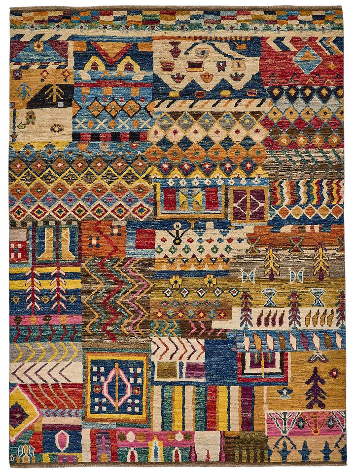 6x8 Multicolor Modern Tribal Rug - 51976