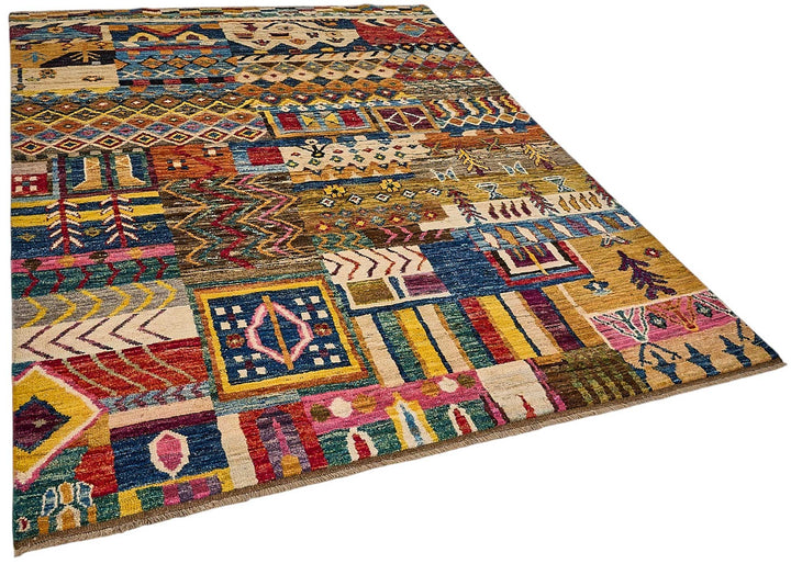 6x8 Multicolor Modern Tribal Rug - 51976
