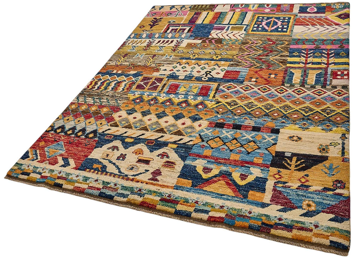 6x8 Multicolor Modern Tribal Rug - 51976
