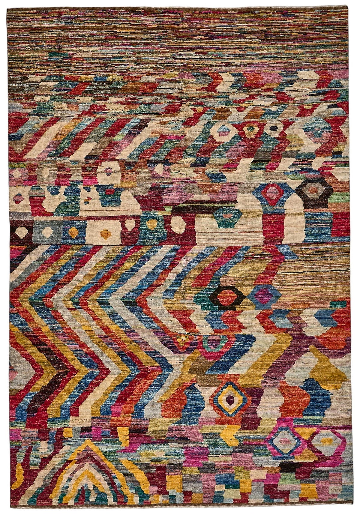 7x9 Multicolor Modern Tribal Rug - 51978