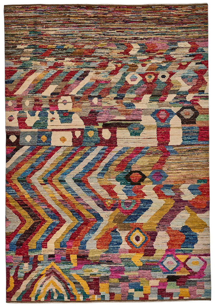 7x9 Multicolor Modern Tribal Rug - 51978