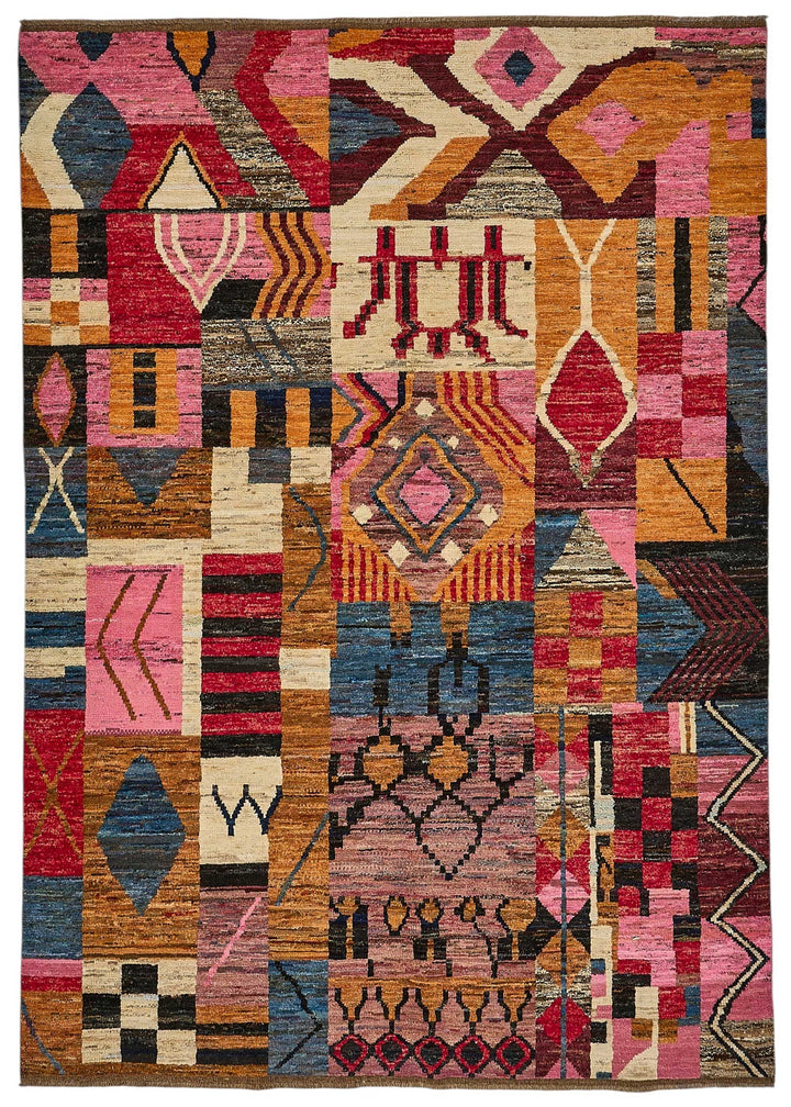 7x9 Multicolor Modern Tribal Rug - 51981